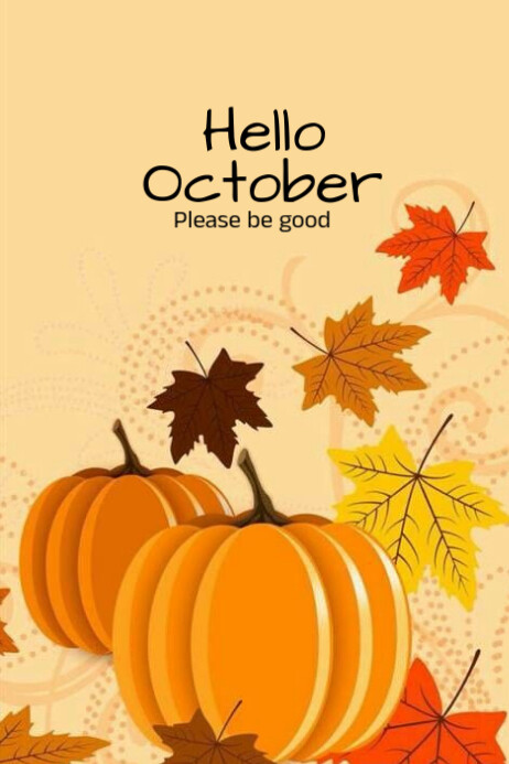 Hello October Poster Template | PosterMyWall