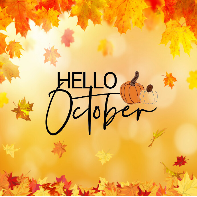 Hello October poster Template | PosterMyWall