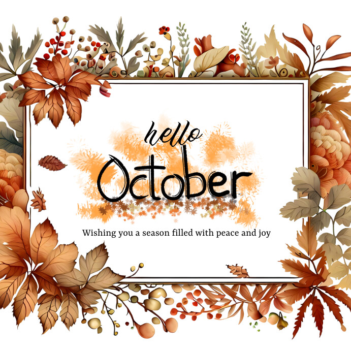 hello october poster Template | PosterMyWall
