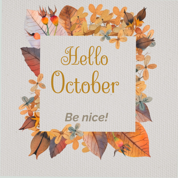 Hello October Template, | PosterMyWall
