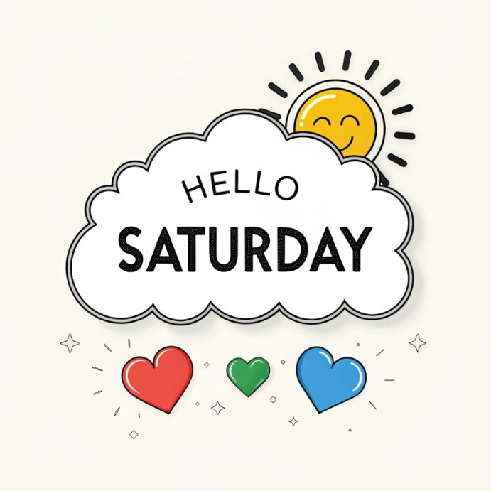 Modèle Hello Saturday Greeting Instagram motivation post | PosterMyWall