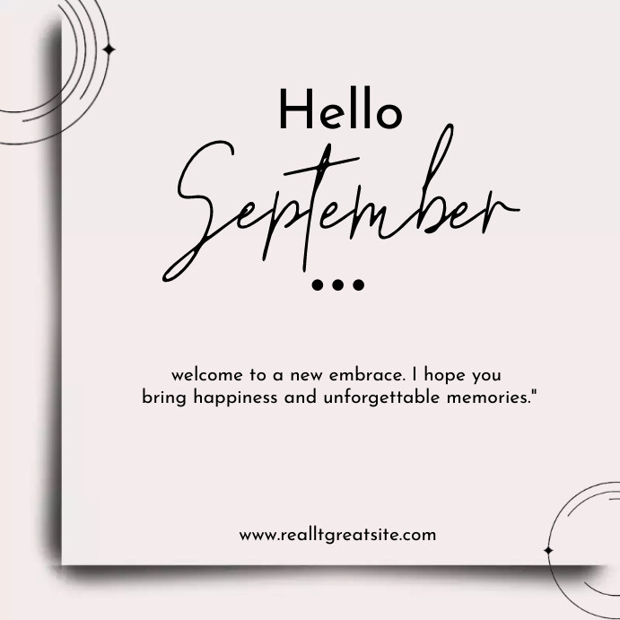 Hello September! Post Instagram template