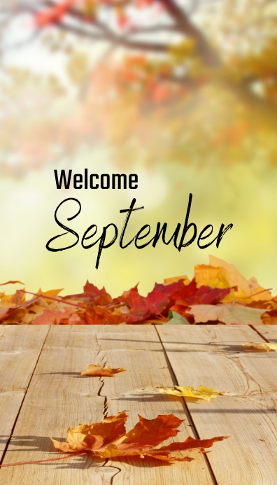 Hello September! Визитная карточка template