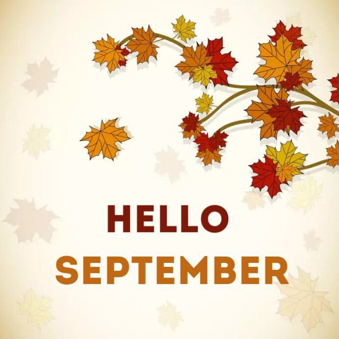 Hello September autumn month Instagram post t Template | PosterMyWall