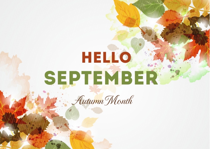 Hello September autumn month postcard templat | PosterMyWall