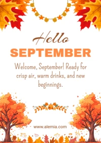 Hello September A4 template
