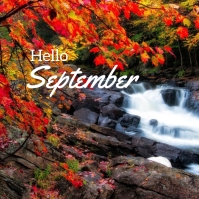 Hello September Instagram Post template