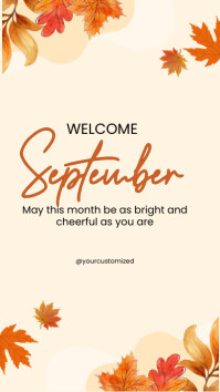 Yellow Welcome September Instagram-verhaal Template