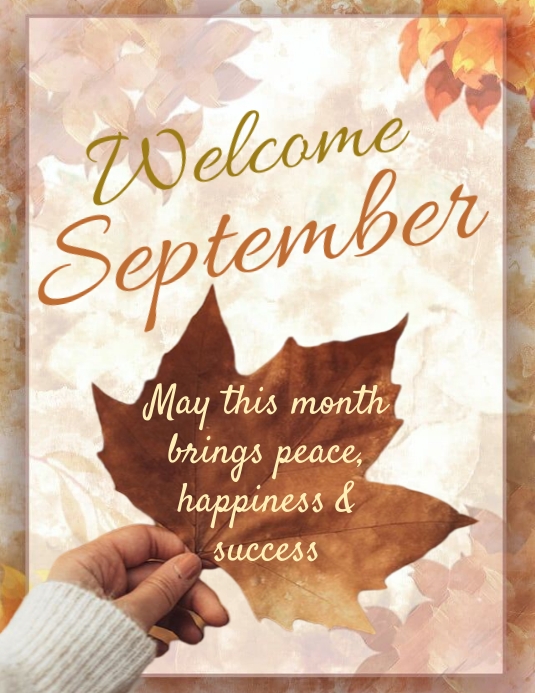 Hello September Pamflet (Letter AS) template