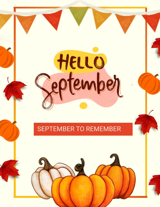 HELLO SEPTEMBER Template | PosterMyWall