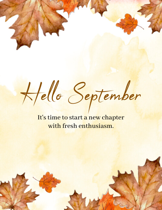 Hello September Template | PosterMyWall
