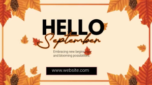 黄色 hello september Уменьшенное изображение YouTube Template