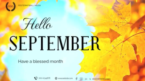 Turquoise September Greetings Presentación Template