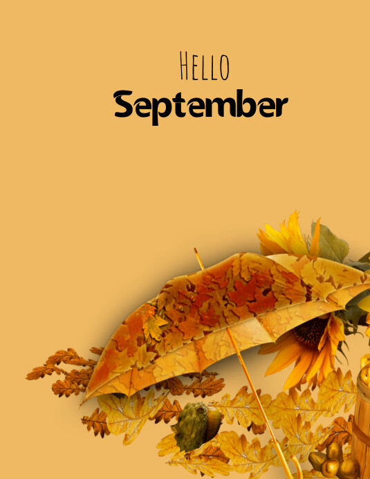 Hello September flyer template
