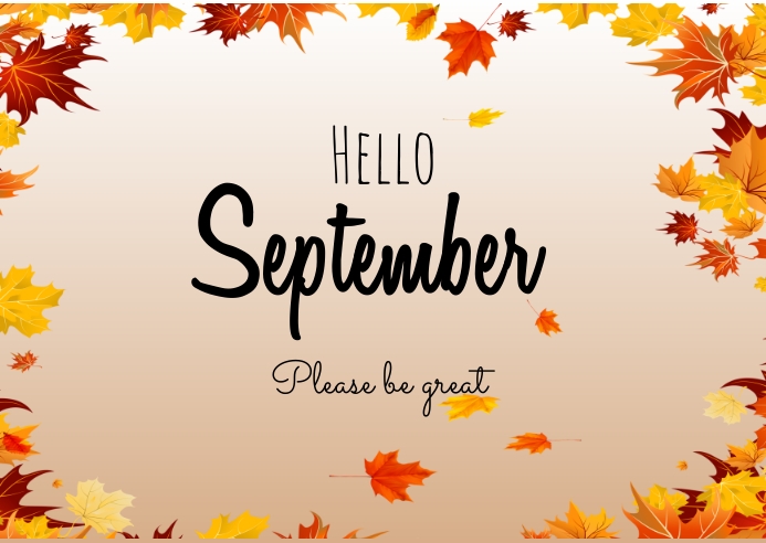 Hello September flyer template Postcard