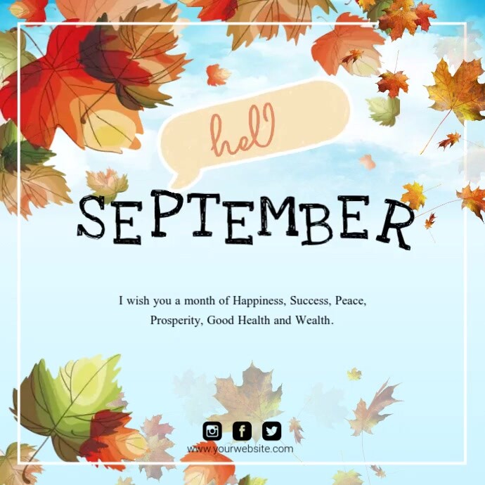 Plantilla de hello september instagram post | PosterMyWall