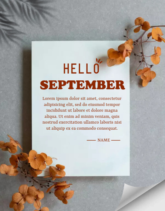 Hello September Post Template | PosterMyWall