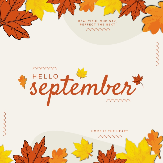 Hello September Template Wpis na Instagrama