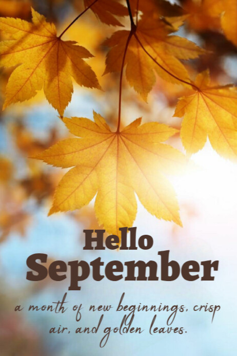 Hello September Template Poster