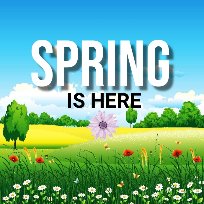 Hello Spring, spring is here Template | PosterMyWall