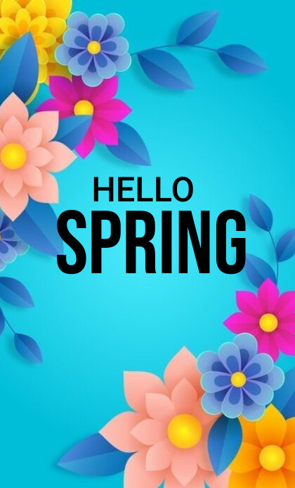 hello spring, spring, spring party 美国正规 template