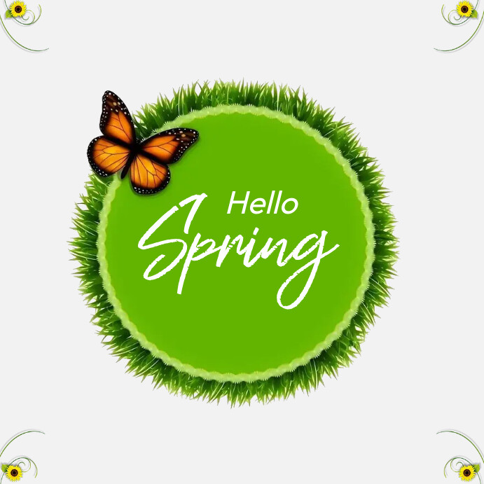 hello Spring ! Post Instagram template