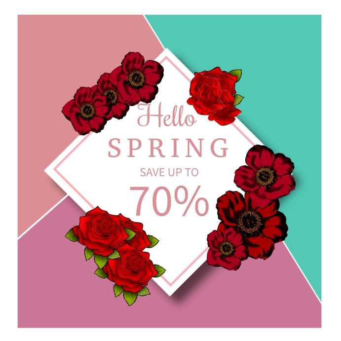 Hello spring , spring posters Template | PosterMyWall