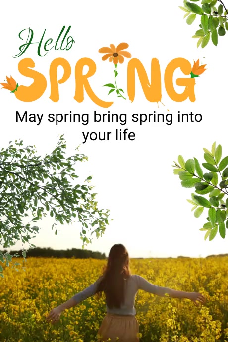 Spring Header 2023 Hello spring 2023 Template | PosterMyWall