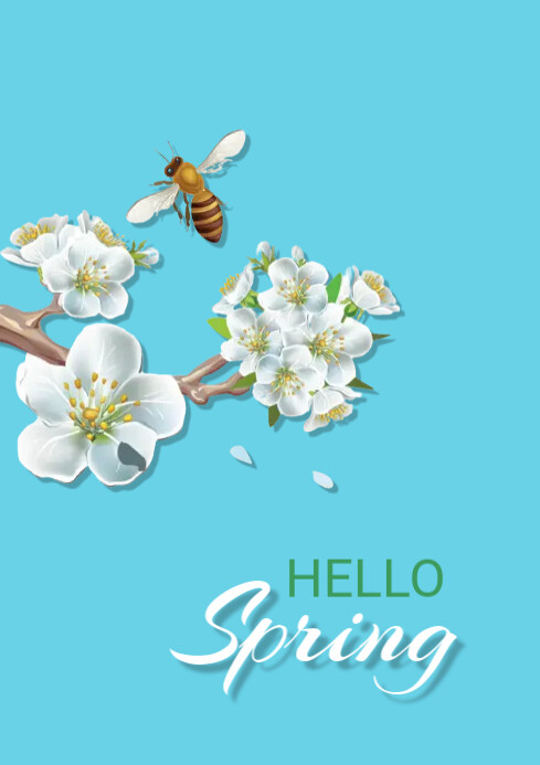 Hello Spring A4 Template | PosterMyWall
