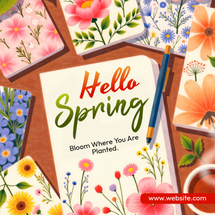 Hello Spring Banner Post template | PosterMyWall
