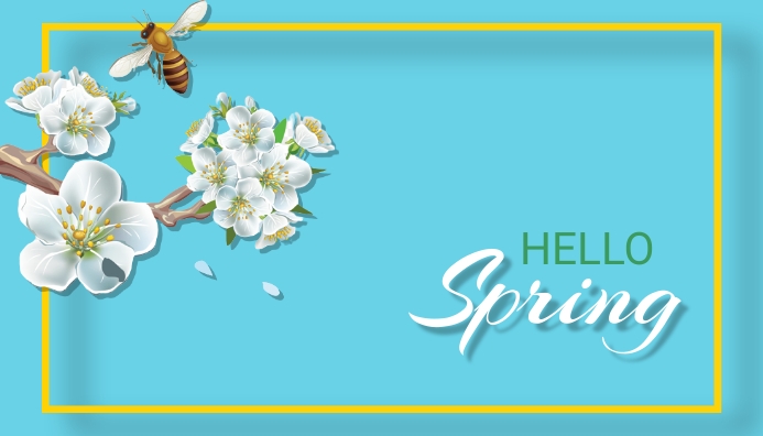 Hello Spring Business Card Template | PosterMyWall