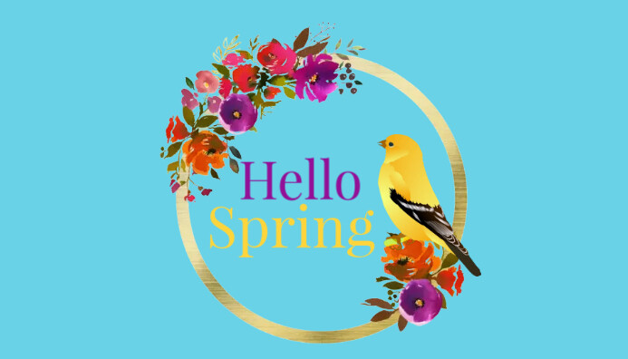 Hello Spring Business Card Template | PosterMyWall