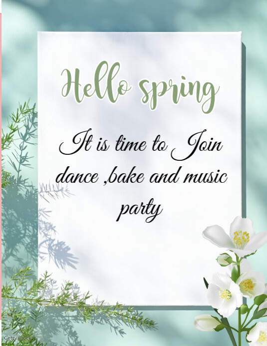 hello spring card Flyer (US Letter) template