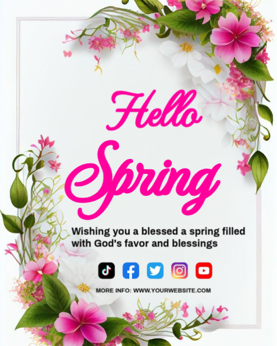 Hello spring cards Template | PosterMyWall