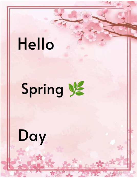 Hello spring day Flyer (US Letter) template