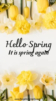 Hello spring Design Template Pantalla Digital (9:16)