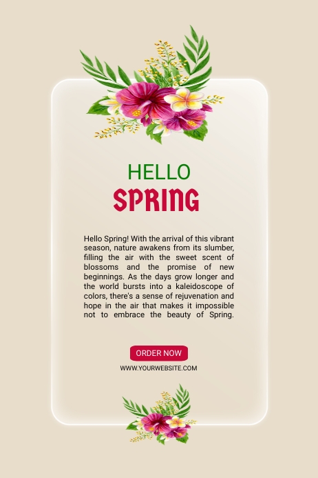 Hello Spring Template | PosterMyWall