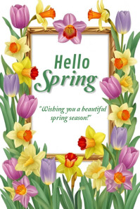 Hello Spring Poster template