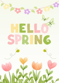 hello spring template | PosterMyWall