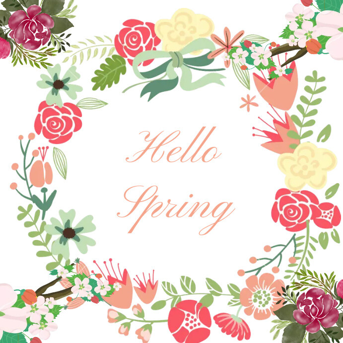 Hello Spring Tree Template Hello Spring Template | PosterMyWall