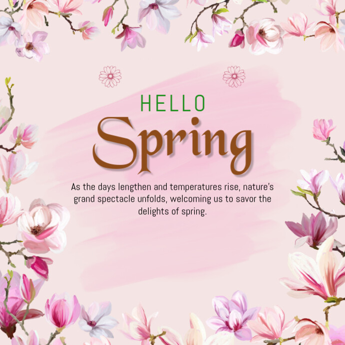 hello spring Instagram Post template