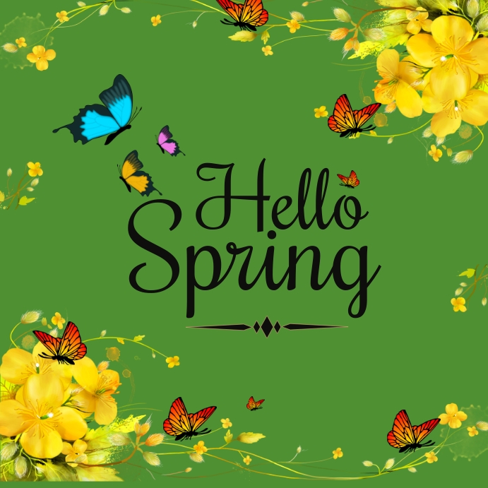 Hello spring Template | PosterMyWall