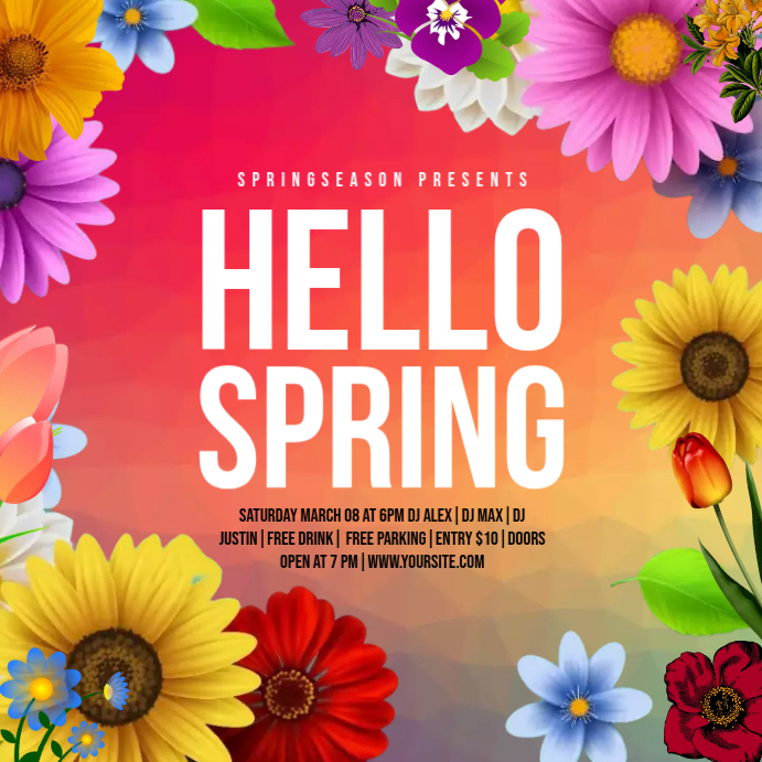 Hello Spring Template | PosterMyWall