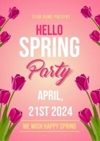Spring Poster Hello Spring F Hello spring poster Template | PosterMyWall