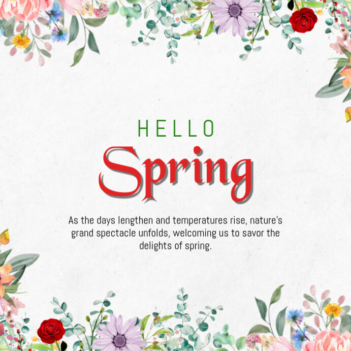 hello spring Template | PosterMyWall