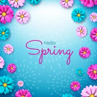 hello spring Instagram Post template