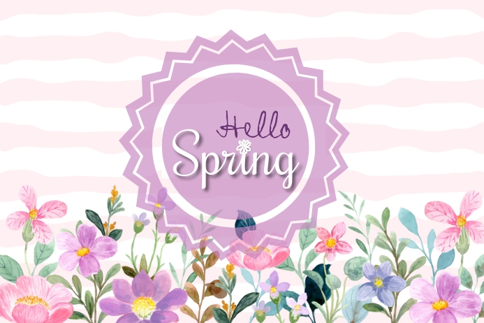Hello Spring Plakkaat template