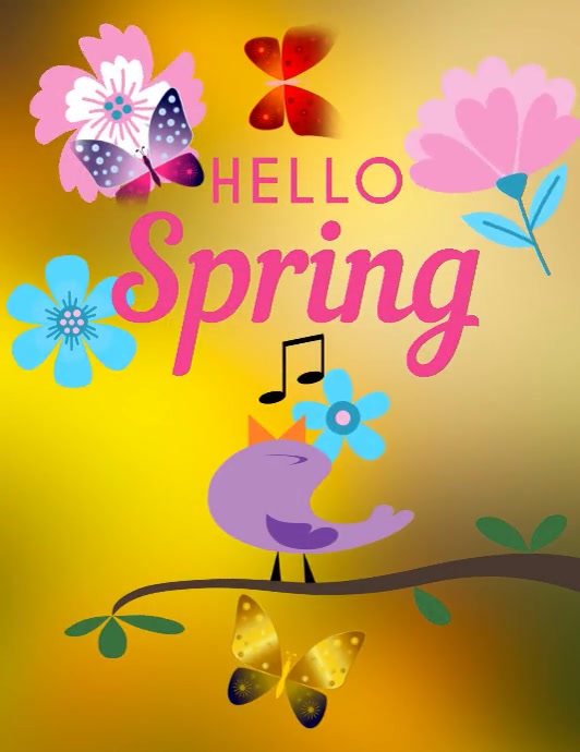 HELLO SPRING Flyer (US Letter) template
