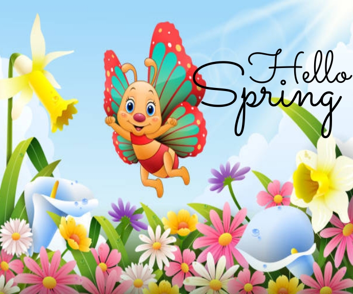Hello Spring Tree Template Hello spring Template | PosterMyWall