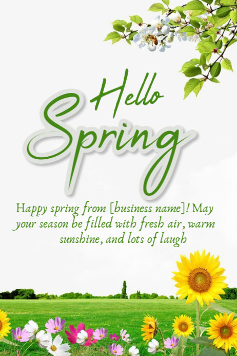 Hello Spring Poster template